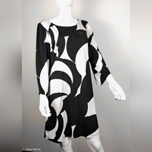 INC-Black and White Abstract Dress